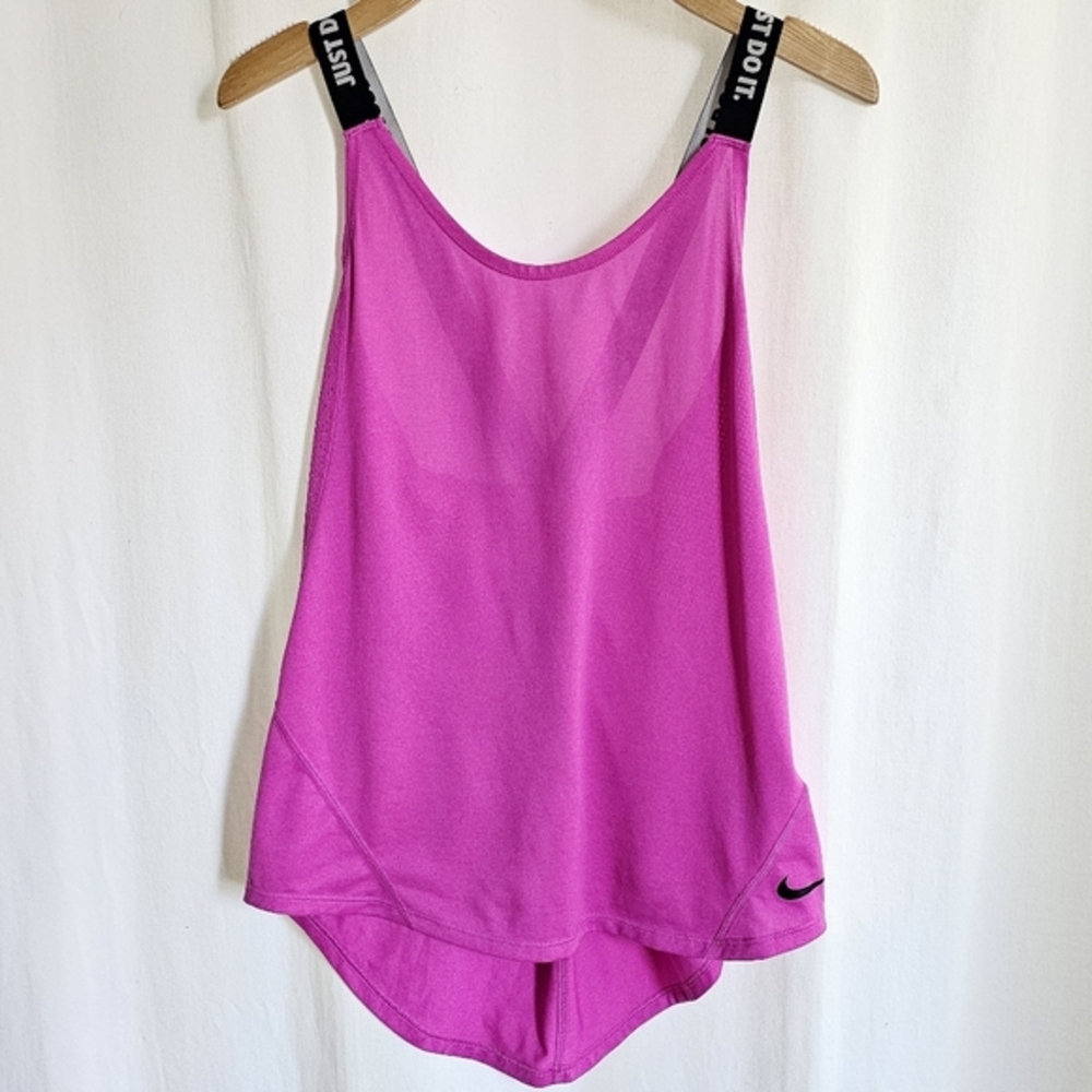 Nike Magenta Dri-Fit Mesh Running Tank Top